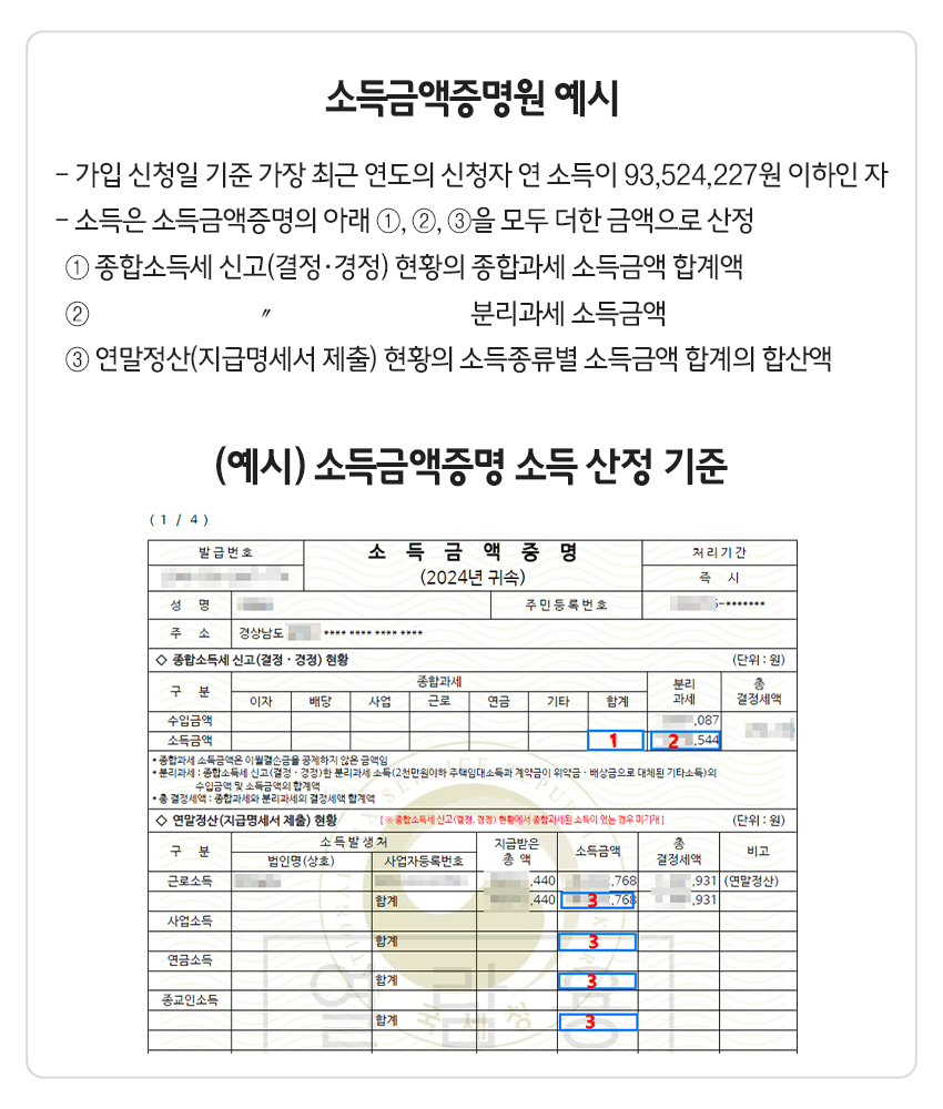 소득금액증명 예시